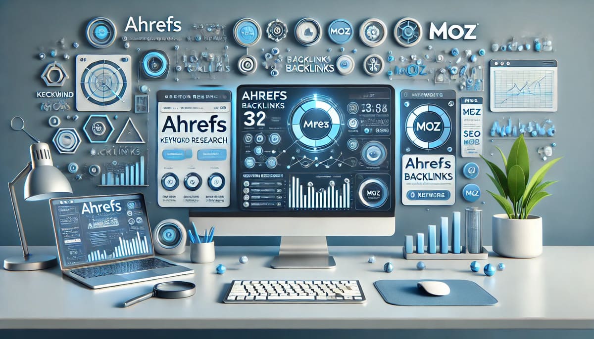 Side-by-side comparison of Ahrefs and Moz interfaces for SEO analysis