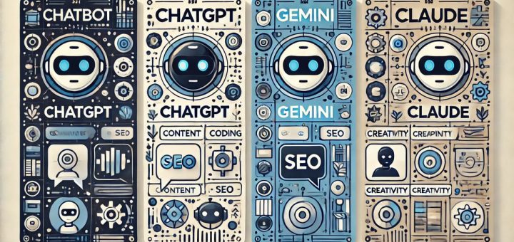 AI chatbot comparison between ChatGPT, Gemini, and Claude.