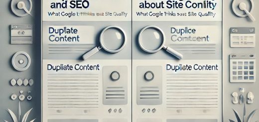 Split screen of two similar web pages representing duplicate content in SEO