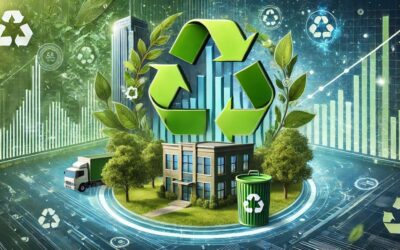 Illustration of a green marketing strategy with eco-friendly elements like recyclable packaging, CSR initiatives, and eco-labeling.