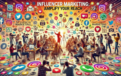Group of diverse influencers interacting with their audience on social media.