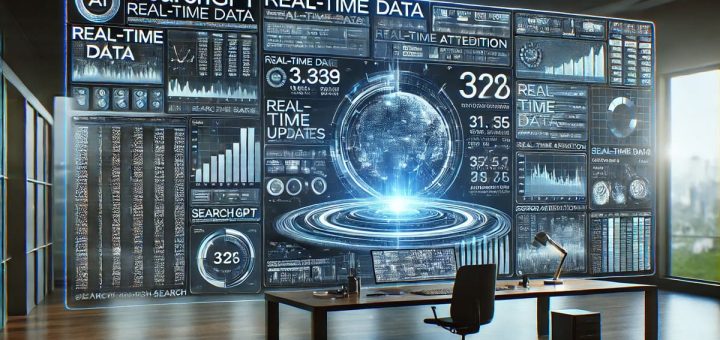 Digital workspace showing real-time data updates through ChatGPT’s SearchGPT feature.