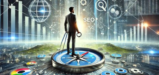 SEO professional navigating career challenges with a compass.