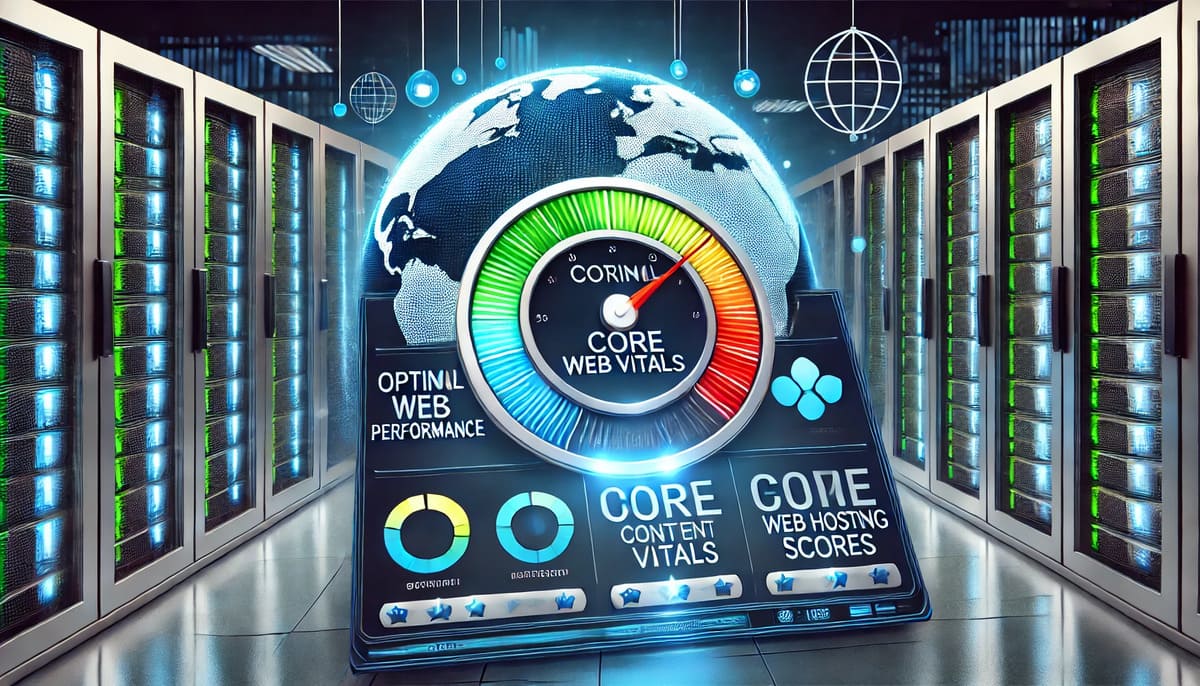 Illustration of a speedometer indicating optimal website performance.