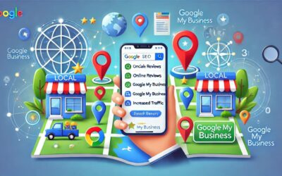 Illustration showing the benefits of local SEO for small businesses