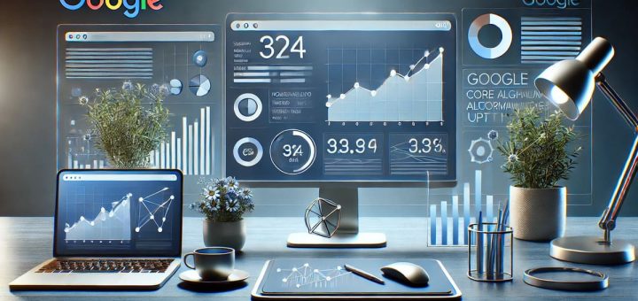 SEO dashboard with charts and metrics showing the impact of Google’s November 2024 core update.