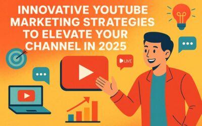 Illustration depicting various YouTube marketing strategies for 2025